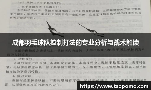 成都羽毛球队控制打法的专业分析与战术解读